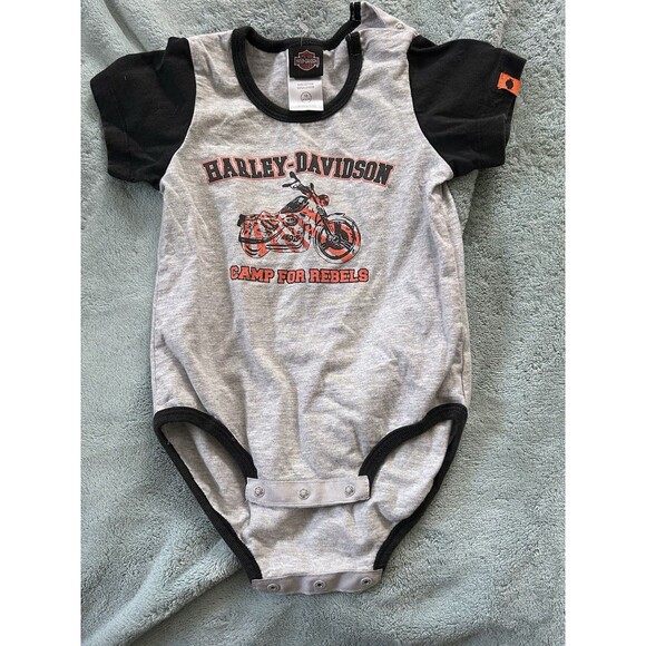 Harley Davidson Motorcycles 18 month Bodysuit creeper Camp For Rebels - Picture 1 of 7